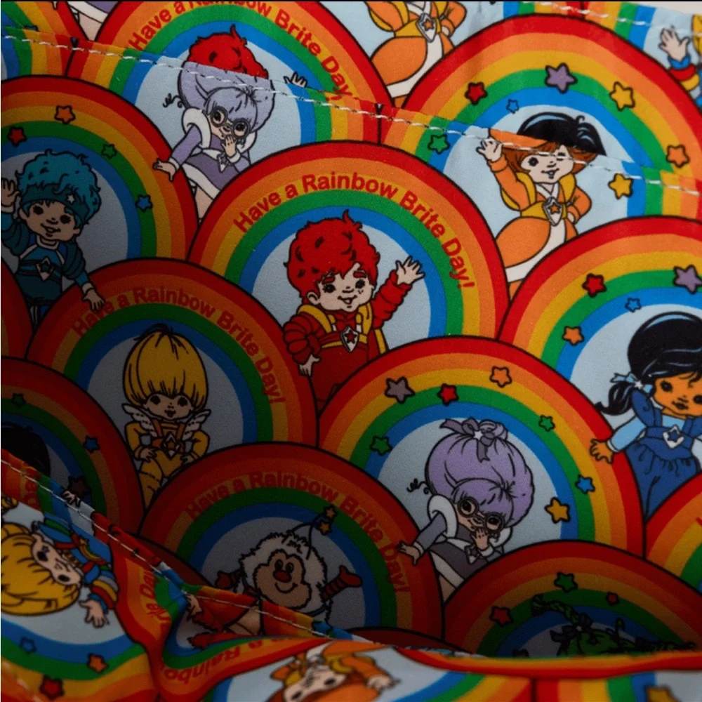 Loungefly Rainbow Brite Iridescent Convertible Tote and Bag Charm NWT